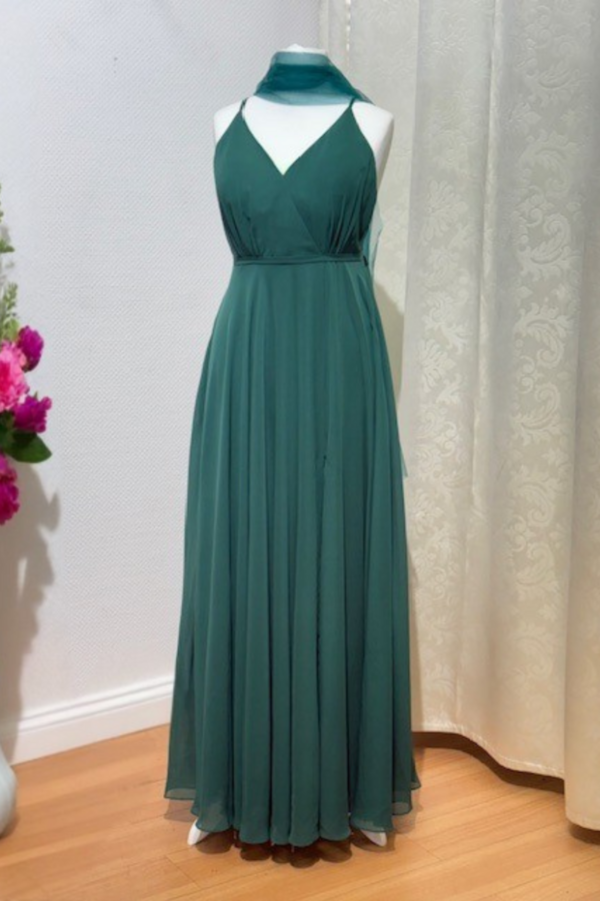 Elegantes Abendkleid in Smaragdgrün – Bodenlang & Rückenfrei