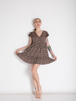 Sommerkleid mit Blumenprint und Volants