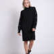 Strickkleid in Schwarz mit Knöpfen