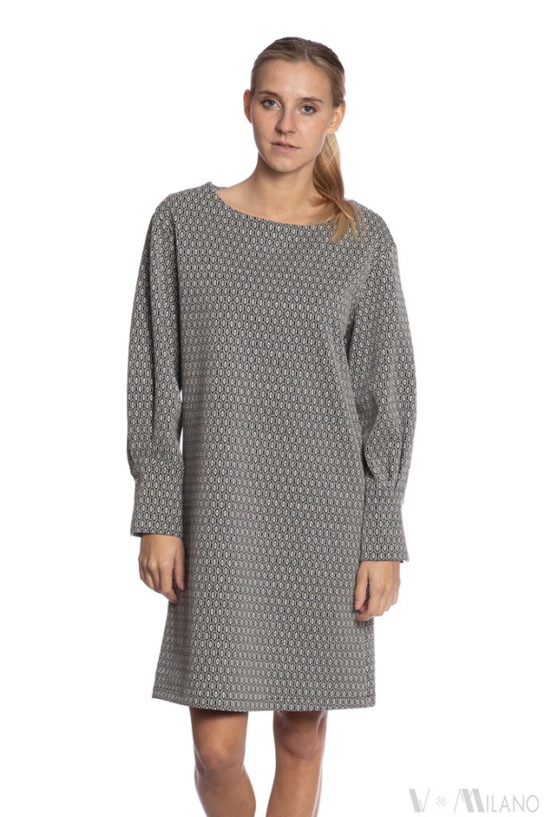 Kleid von VIA MILANO mit Glanzeffekt - Grau/Silber -
