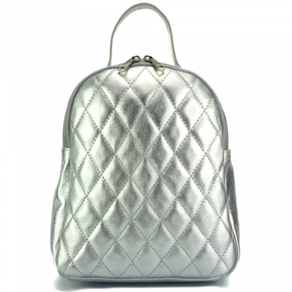 Silberner Rucksack Backpack
