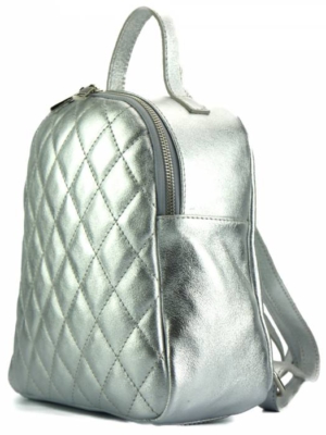 Silberner Rucksack Backpack