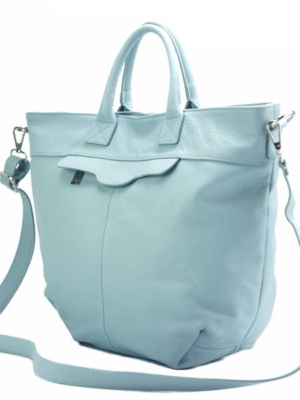Henkeltasche Damentasche auch Echtleder - Hellblau -