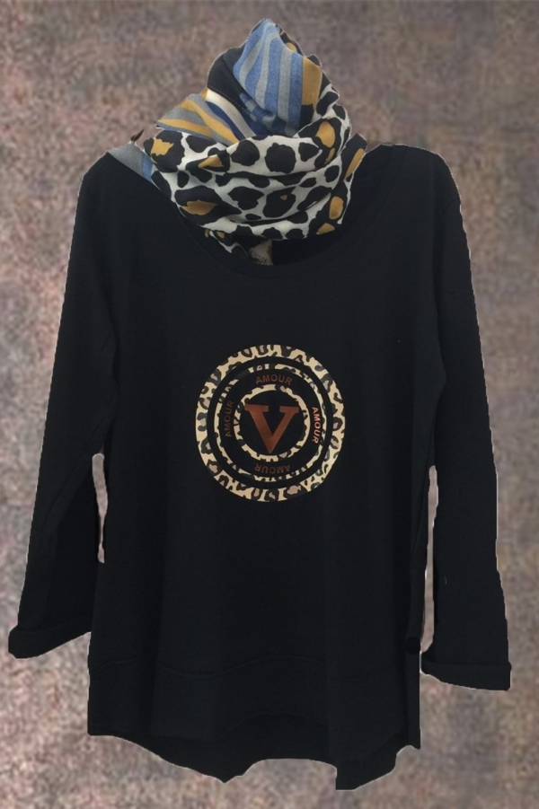 Damen Langarmshirt "Amour" aus Baumwolle