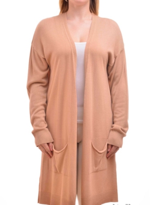 Feinstrickjacke Beige Oversized