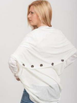 Feinstrick Bolero in Weiß oversized