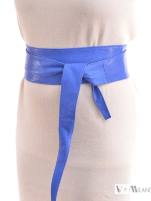 Breiter Ledergürtel in Blau onesize