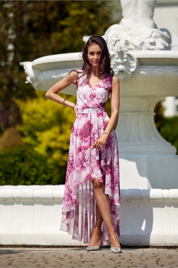Elegantes Vokuhila-Abendkleid aus Chiffon