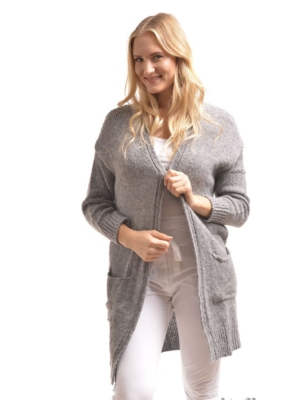 Verschlusslose lange Strickjacke Via Milano Grau