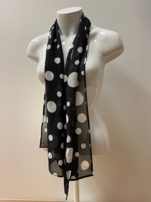 Schal schwarz-weiß gepunktet Polka Dots
