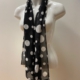 Schal schwarz-weiß gepunktet Polka Dots