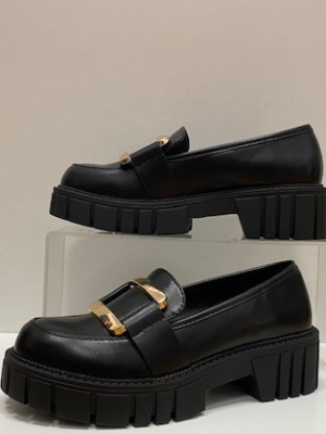 Damenschule Halbschuhe mit stylischer Traktor-Sohle