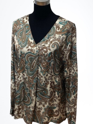 Tunika mit Paisley Muster & V-Ausschnitt