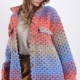 Jacke aus Wollmischung - Farbiges Muster