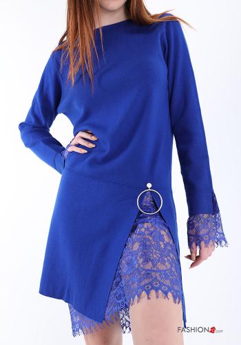 Kleid Spitze - Leuchtend blau Gr.M/L
