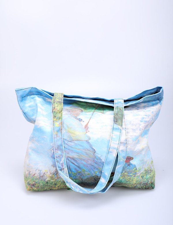 Stil trifft Design -Shopper mit Kunstdruck & Reißverschluss