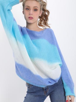 Strickpullover aus Mohair - Gestreiftes Muster -