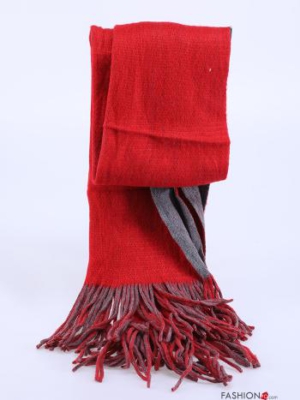 Schal mit Fransen - Rot