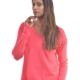 Damenpullover Feinstrick - Erdbeerrot -