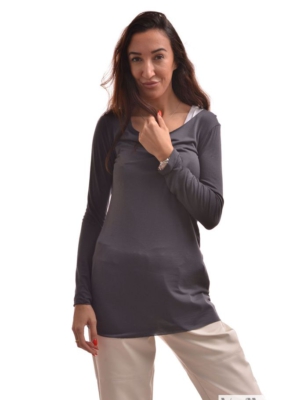 Longshirt für Damen für einen legeren Look - dunkelgrau -