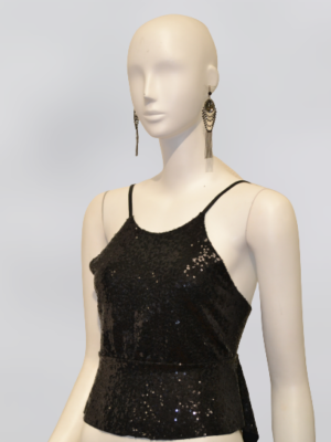 Paillettentop in schwarz