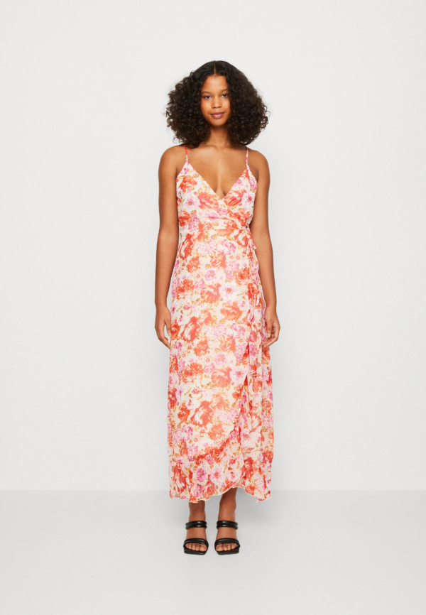 Florales Sommerkleid – Ankle Wrap Dress mit V-Ausschnitt