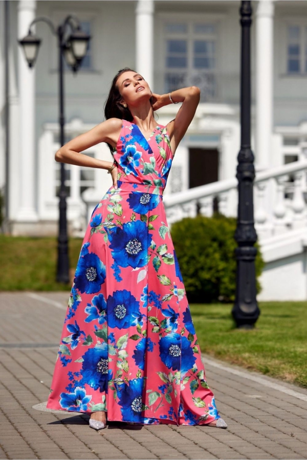 Stillvolles Abendkleid mit floralem Print - Feminin und stilvoll