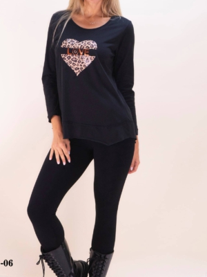 Damen Langarmshirt "love" aus Baumwolle