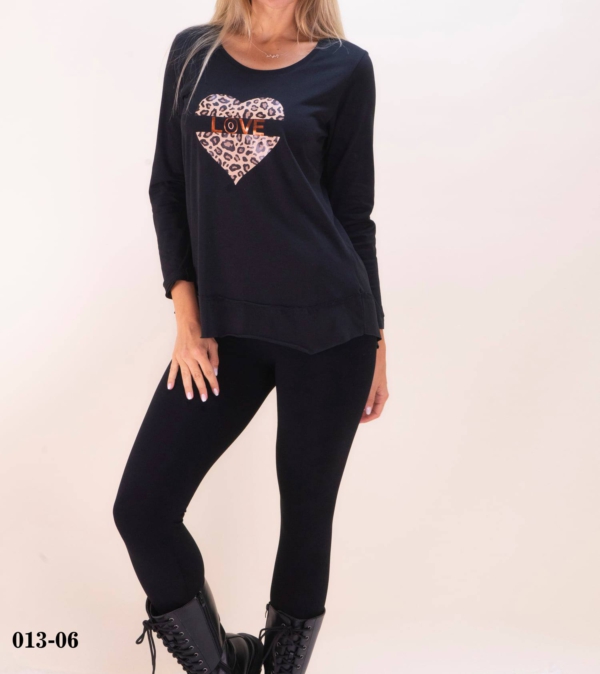 Damen Langarmshirt "love" aus Baumwolle