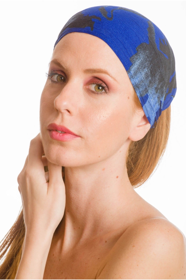 Viskose Bandana Tuch Damen – Leichtes Haarband im Boho Stil - Blau