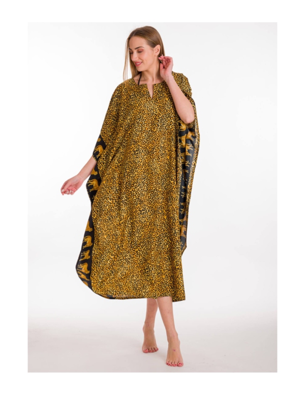 Stylisches Kaftan Kleid mit Animal Print – bequem & modern  One Size bis 3XL