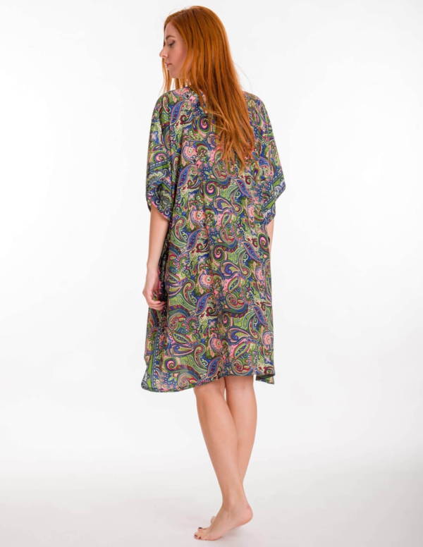 Viskose-Kaftan mit Stickerei – Luftiges Sommerkleid im Boho-Stil -Schwarz – Bild 2